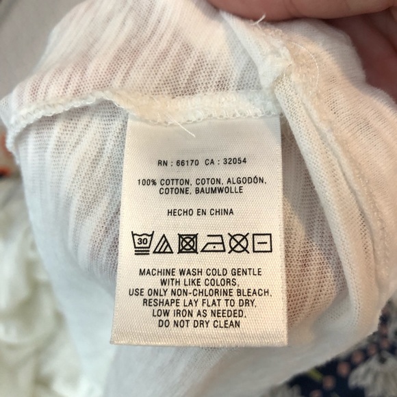 NWT Anthropologie Deletta White Cotton V-Neck L - Picture 6 of 6